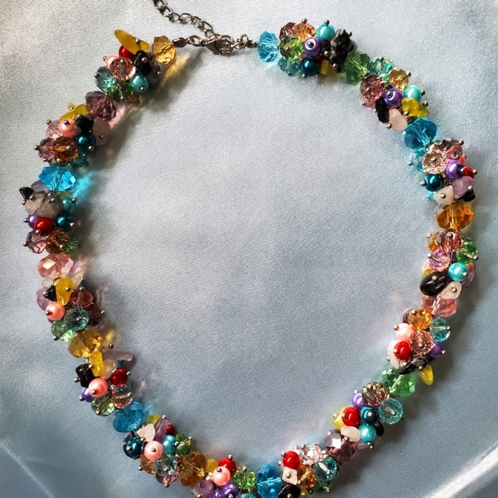 Woven Beaded Necklace Multicolor - Picture 10 of 11